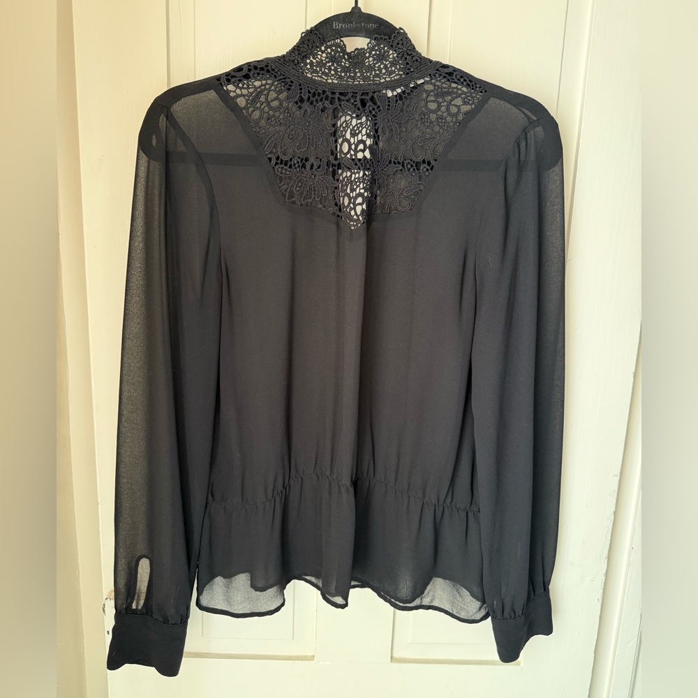 Elegant Black Lace Women's Top